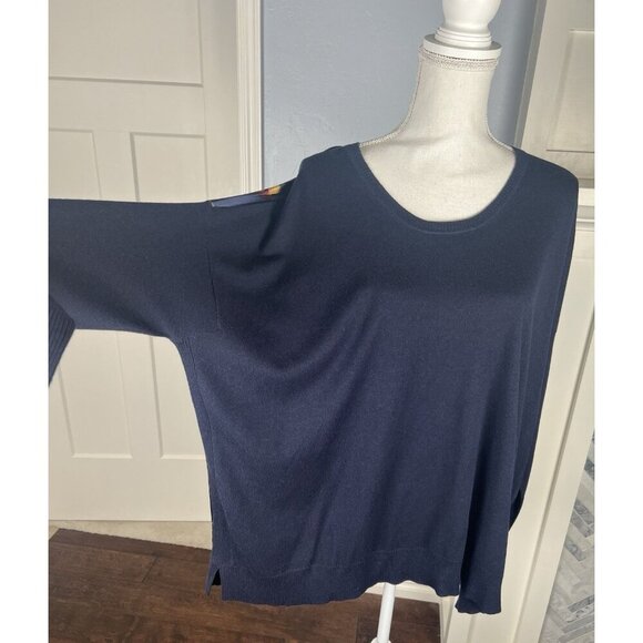 NWOT ST. JOHN For Nordstrom Cashmere Front Silk Back Sweater Size M Oversize Fit - Picture 3 of 9